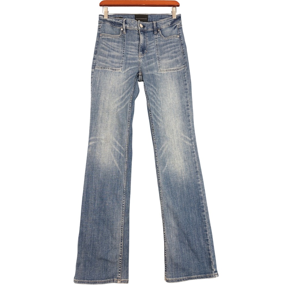 White House Black Market High-Rise Boot Everyday Soft Jeans Blue Size 2 Patch